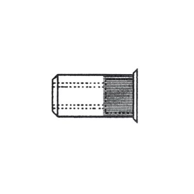 Nitonakrętka cylindryczna z kołnierzem stożkowym zredukowanym z radełkowym trzpieniem